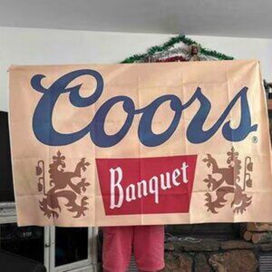 Coors Banquet Beer Flag – 3x5‎ Ft Banner with 2 Brass Grommets for Man Cave,